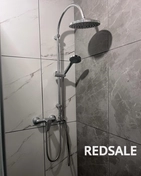 Сборка, установка и подключение душевой стойки. Плитка-керамогранит.