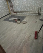 Укладка плитки на кухне, укладка в четверть