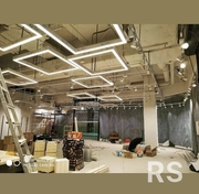 Прокладка и установка освещения. Торговое помещение.