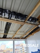 Гидроизоляция крыши балкона профессиональной битумной лентой, герметик (лентой Технониколь ни в коем случае не делать).