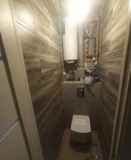 Облицовка инсталляции керамогранитом, запилом под 45