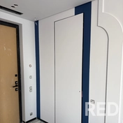 Прдготовка стена под покраска, установка панели откос для двери секретных монтажа и покраска 