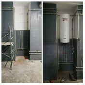 Разводка нового водопровода, установка бойлера