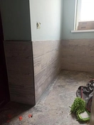 Укладка керамогранита, палубной раскладкой в четверть.