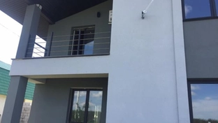 Мною выполнено ограждение на балконе при строительстве коттеджа. 