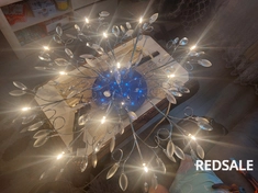 Полный ремонт люстры, замена всех патронов на новые.